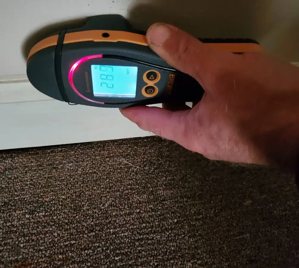 Moisture detection at baseboard during Mold Inspection & Testing in Grant-Valkaria
